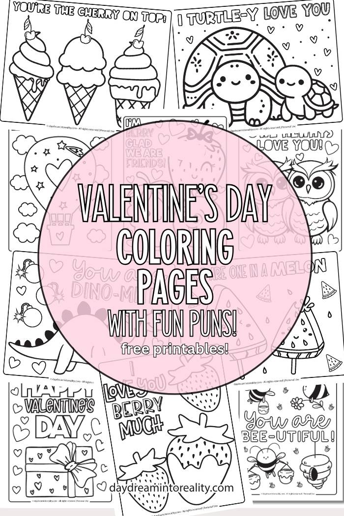 Valentine's Day Coloring Pages - Pinterest Image 