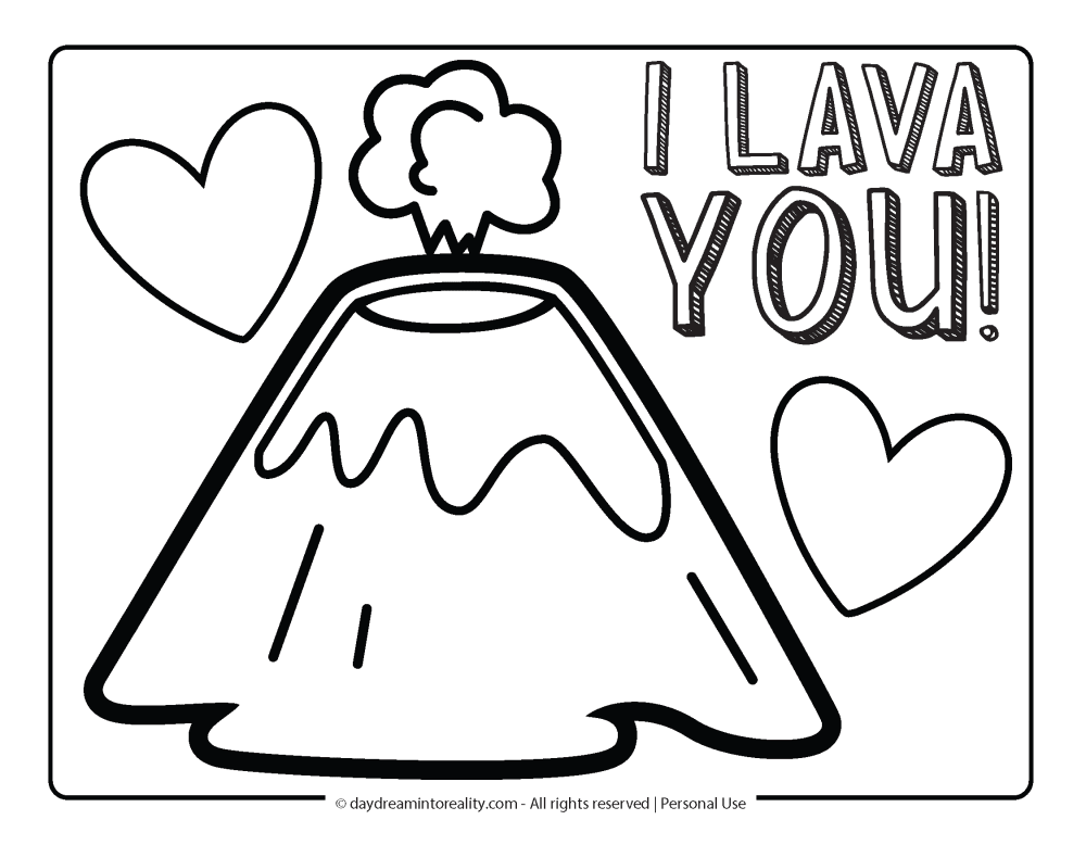 Valentines Day Coloring Page - I lava you