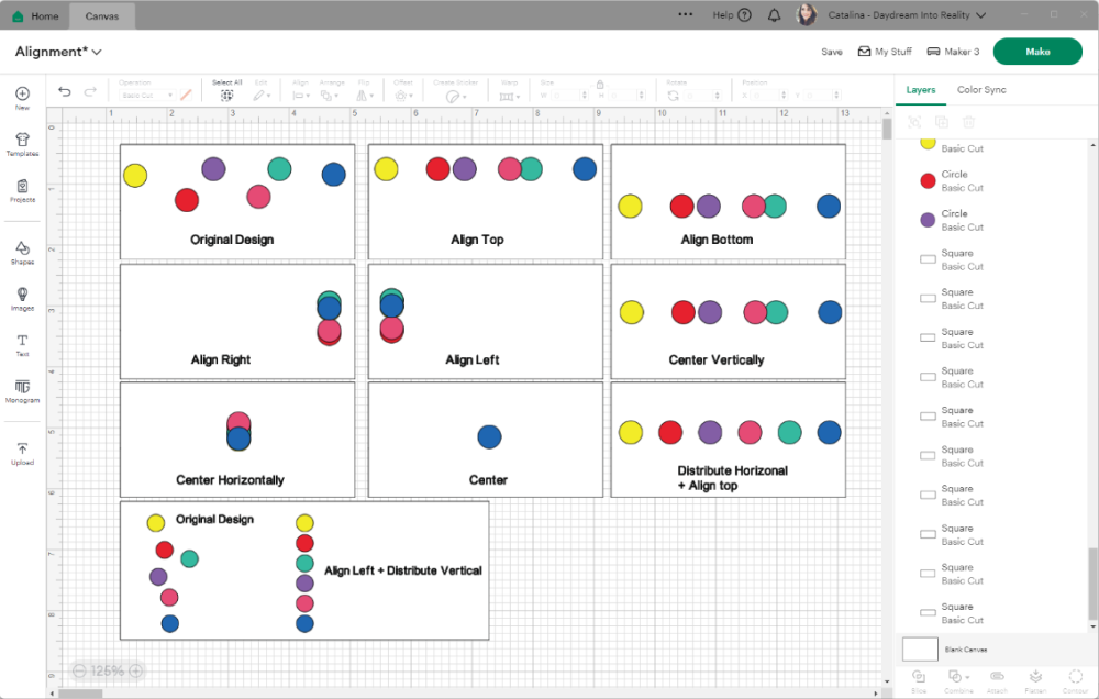 Cricut Design Space - Align Graphic