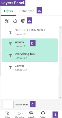 Cricut Design Space - Layers Panel