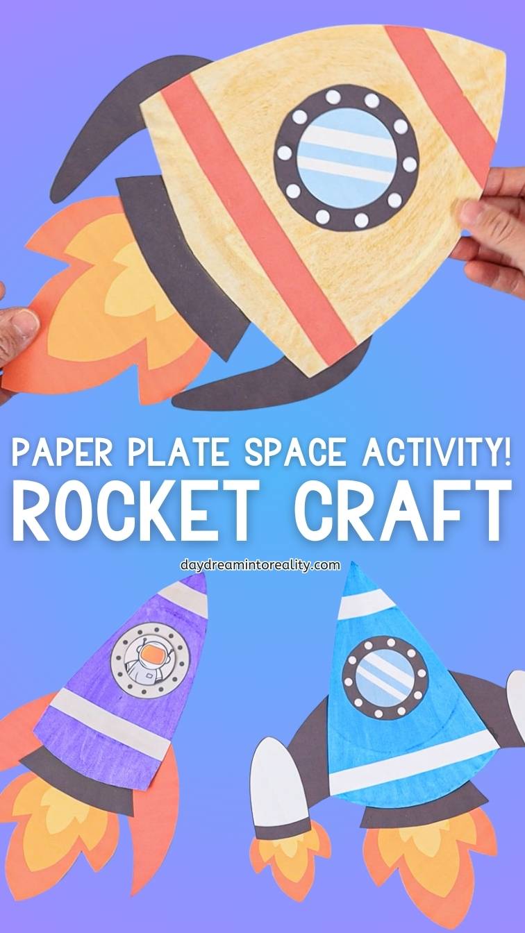 Paper Plate Rocket Ship Craft - Pinterest Image 1