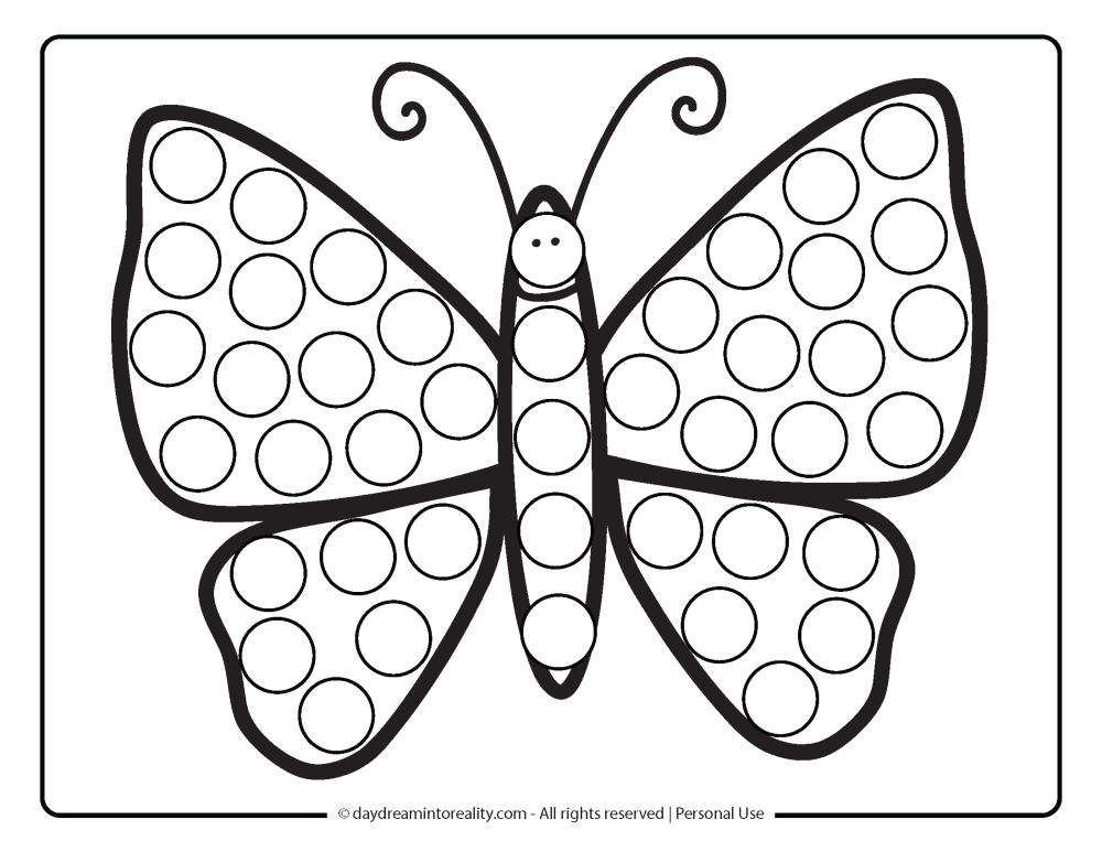 Spring Dot Marker Pages - Butterfly