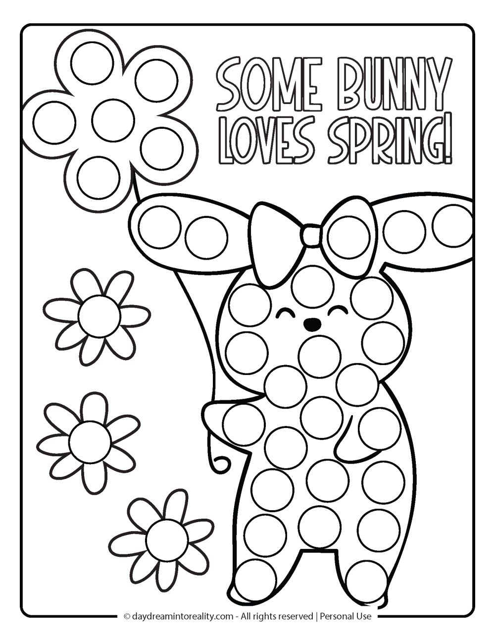 Spring Dot Marker Pages - Some bunny loves spring