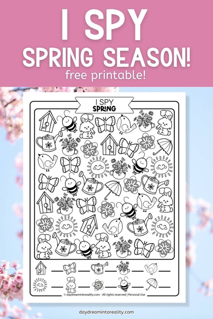 Spring I Spy Free Printable - Pinterest Image 1